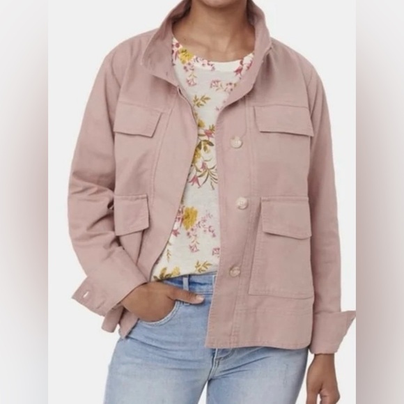 LOFT Jackets & Blazers - Loft Linen Blend Dusty Rose Utility Jacket Size XS